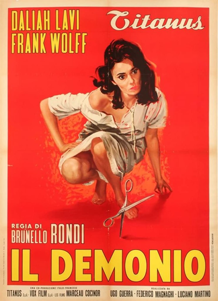 The movie poster for Il Demonio.